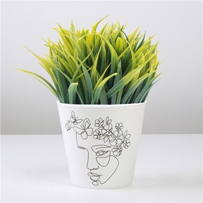 Кашпо для цветов «Силуэт», 800 мл, d=12 см, h=11 см, пластиковое