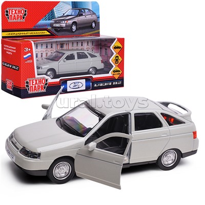 Машина металл. ваз-2112 12 см, двери, багаж, светло-коричневый, в коробке