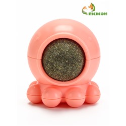 Игрушка для кошек из кошачьей мяты «Осьминог» на основании, 5×4 см, розовая
