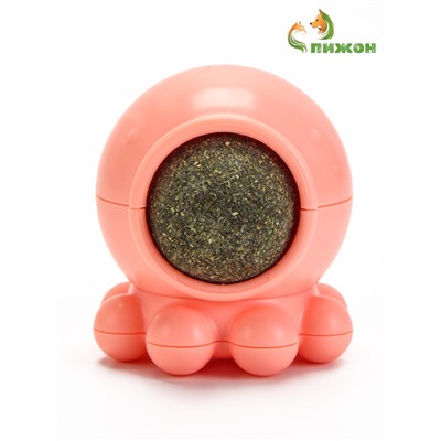 Игрушка для кошек из кошачьей мяты «Осьминог» на основании, 5×4 см, розовая