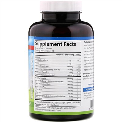 Carlson Labs, Glutathione Booster, добавка с глутатионом, 180 капсул