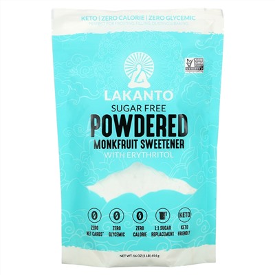 Lakanto, Powdered Monkfruit Sweetener with Erythritol, Sugar Free, 1 lb (454 g)