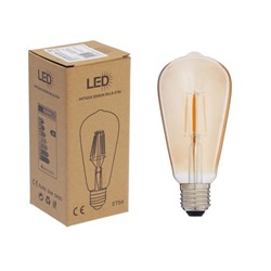 Лампа светодиодная «Ретро», ST64, 4 Вт, E27, 420 Лм, 2700 К, золотистая, теплый белый