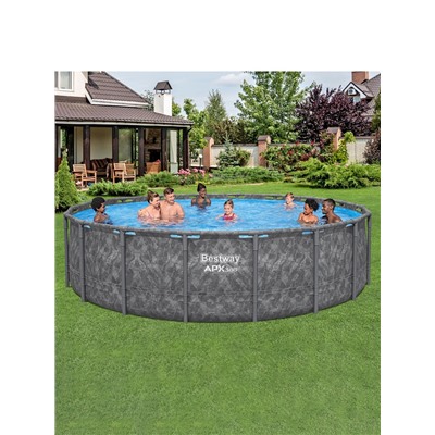 Бассейн каркасный Steel Pro Max, 549×132 см, фильтр-насос, лестница, тент, круглый, 561KC Bestway