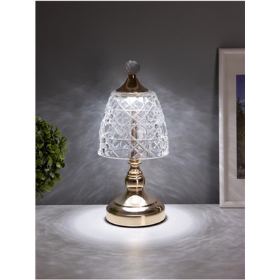 Светильник настольный RISALUX «Элли», интерьерный, LED, 10 Вт, золото, 13.5×13.5×31 см