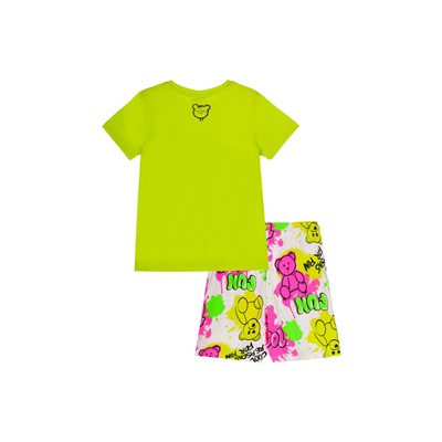 Комплект трикотажный для девочек: фуфайка (футболка), шорты