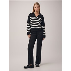 Вязаные джемперы CONTE Джемпер-поло объемного силуэта из пряжи с шерстью LDK 2390