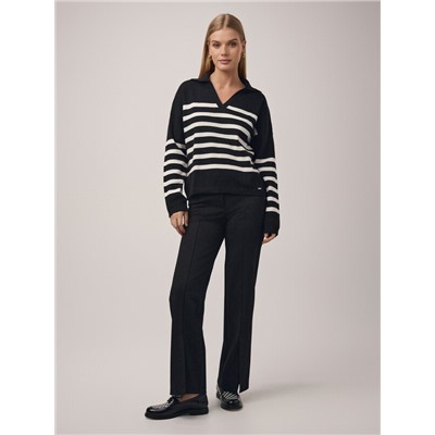 Вязаные джемперы CONTE Джемпер-поло объемного силуэта из пряжи с шерстью LDK 2390