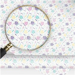 Упаковочная бумага "С Днем рождения! Паттерн тортики"