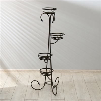 Подставка для цветов, напольная, на 4 горшка, d=13 см, бронзовая, «Маркиз»