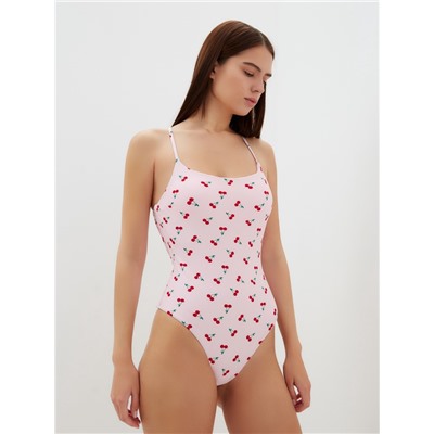 Купальник женский слитный с открытой спиной MIST «Вишня», размер L