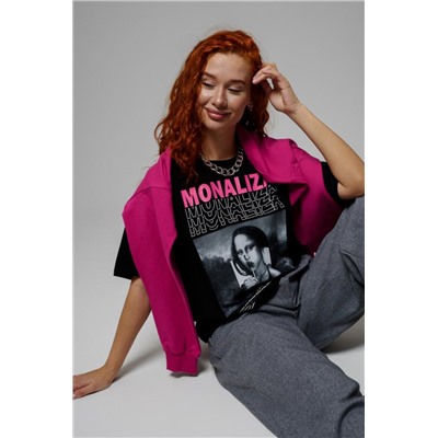 8506/1 Футболка женская оверсайз (Монализа_черный)