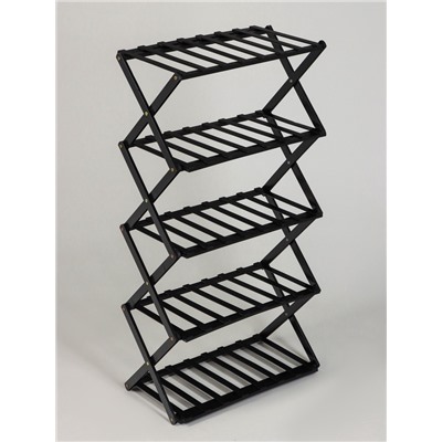 Стеллаж универсальный, 5 полок, 50×25×89 см, напольный, открытый, чёрный, Greengo