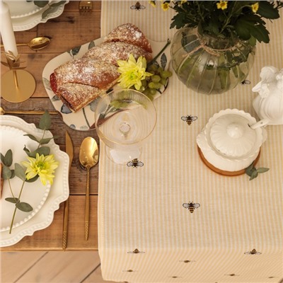 Дорожка Доляна «Пчёлки» 40×146 см, рогожка 164 г/м², 100% хлопок