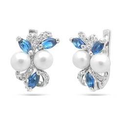 Серьги из серебра жемчуг, См108