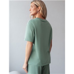 Футболка с принтом свободная эластичная из премиального хлопка