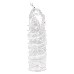 Закрытая рельефная насадка Crystal sleeve snakes в виде змеи с усиками - 14 см.