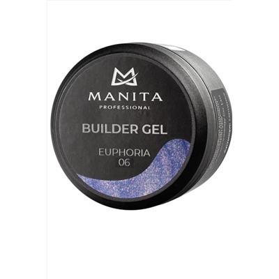 Manita Professional Гель моделирующий для ногтей с хлопьями юки / Builder Gel Euphoria №06, 15 мл KRISTALLER, 1221112