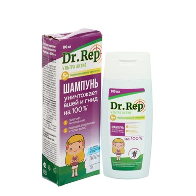 УЦЕНКА Шампунь Доктор реп средство педикулицидное "мирролла перметрин "фора+".100 мл