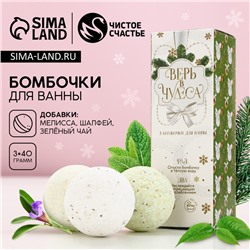 Бомбочки для ванны с добавками «Верь в чудеса!», 3×40 г, аромат мелисса, шалфей, зелёный чай, Чистое счастье