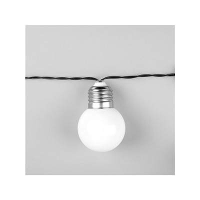 Гирлянда «Нить», 2.7 м, с насадками «Белые шары», уличная, IP44, 10 LED, 8 режимов, солнечная батарея, тёмная нить, свечение белое