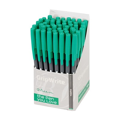 Ручка шариковая 0.7 мм "GripWrite Grey" зеленая одноразовая 20-0326/24 Bruno Visconti