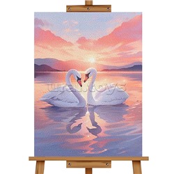 Набор для рисования "Картина по номерам 50х40 см. Лебеди неразлучники"