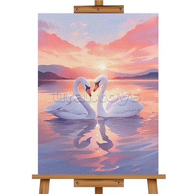 Набор для рисования "Картина по номерам 50х40 см. Лебеди неразлучники"