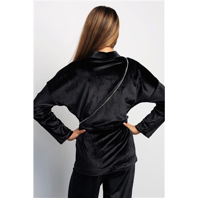 Кардиган 393BLK кимоно с поясом на запах НАТАЛИ, 1054510