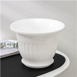 Горшок для цветов с поддоном «Лозанна», 3 л, пластиковый, белый