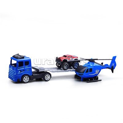 Автовоз, с машинкой и вертолётом, под колпаком