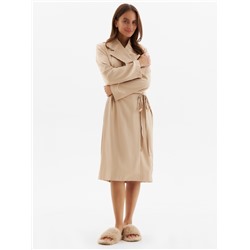 Халат домашний женский с запахом MINAKU: Home collection, бежевый, размер 48
