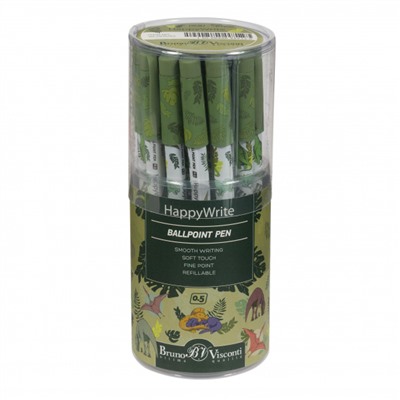 Ручка шариковая 0.5 мм "HappyWrite. Динозавры" синяя 20-0215/62 Bruno Visconti