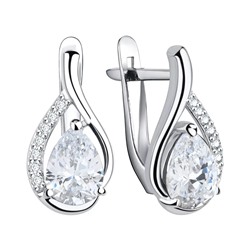 Серьги из серебра куб.циркон., Л-11804