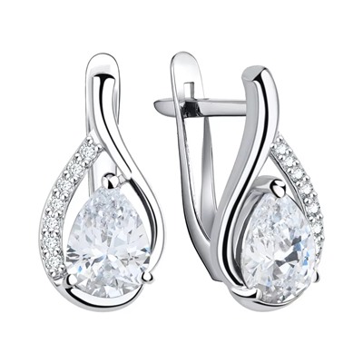Серьги из серебра куб.циркон., Л-11804