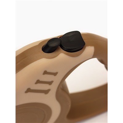 Рулетка для собак «Зарница», 3 м, до 11.5 кг, бежевая, коричневая