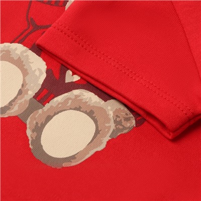 Боди детское «Крошка Я. Новогодние медвежата», рост 68-74 см, красное