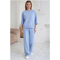 Свитшот свободный из петельчатого футера двухнитки с эластаном VILATTE, 1228120