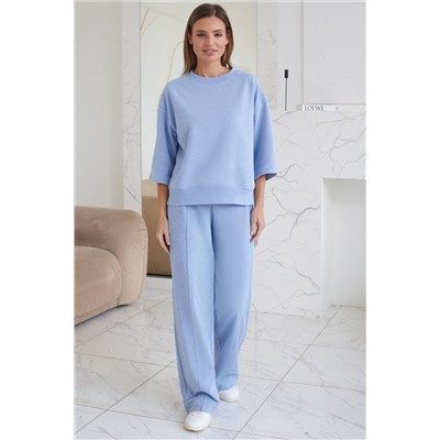 Свитшот свободный из петельчатого футера двухнитки с эластаном VILATTE, 1228120