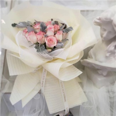 Пленка для цветов и букетов «Послание», небесный, 0.6×10 м