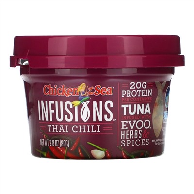 Chicken of the Sea, Infusions Wild Caught Tuna, Thai Chili,  2.8 oz (80 g)