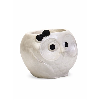 Фигурное кашпо для цветов «Сова», 6.5×7.5×6 см, гипс, белое