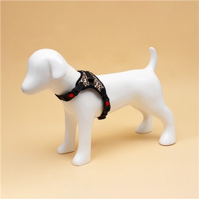 Шлейка К7 мягкая светоотражающая, размер М, ОГ 52-66 см, вес 9.5-17.5 кг, леопард