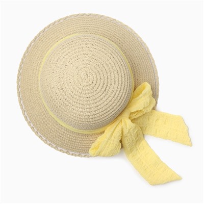 Шляпа для девочки MINAKU «Принцесса», размер 52, бежевая