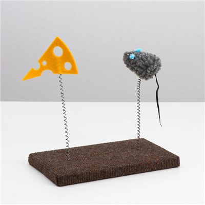 Игрушка для кошек с дразнилками «Мышь и сыр», 26×14.5×22 см, микс цветов