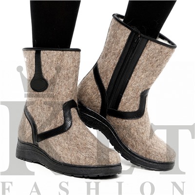 Сапожки женские Сура, серые, с замком, литая подошва