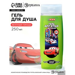 Гель для душа детский, 250 мл, аромат яблочный торнадо, Тачки