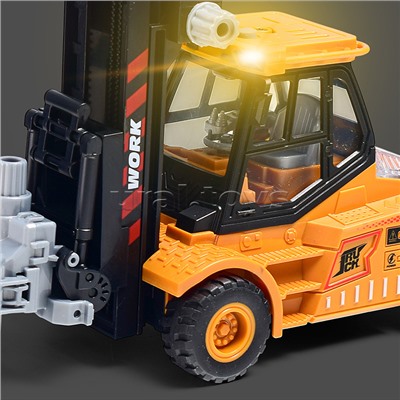 Машина "Вилочный погрузчик 3" 1:43 ( свет,звук) в крорбке