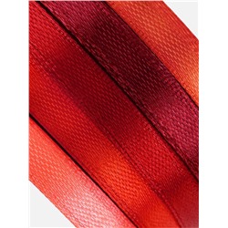 Атласная лента, набор 5 шт., 6 мм, 23±1 м, красная, бордовая