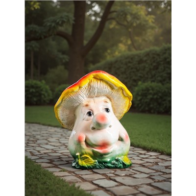 Садовая фигура из гипса «Гриб с лицом», 21×17×17 см